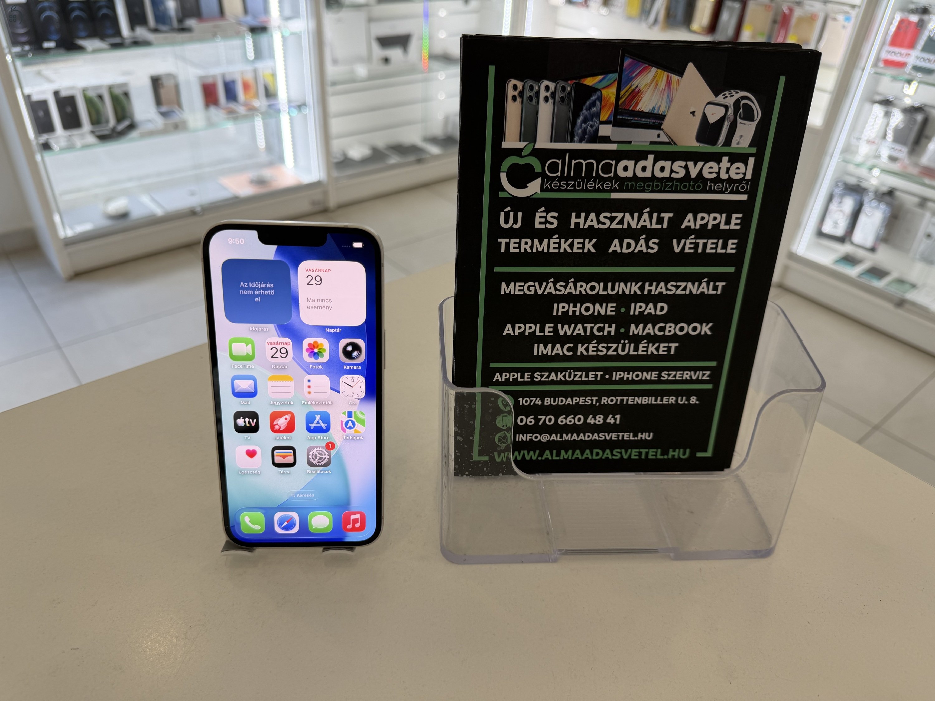 iPhone 14 128GB Független Használt 1 hónap gar./Akku 100%/p4883