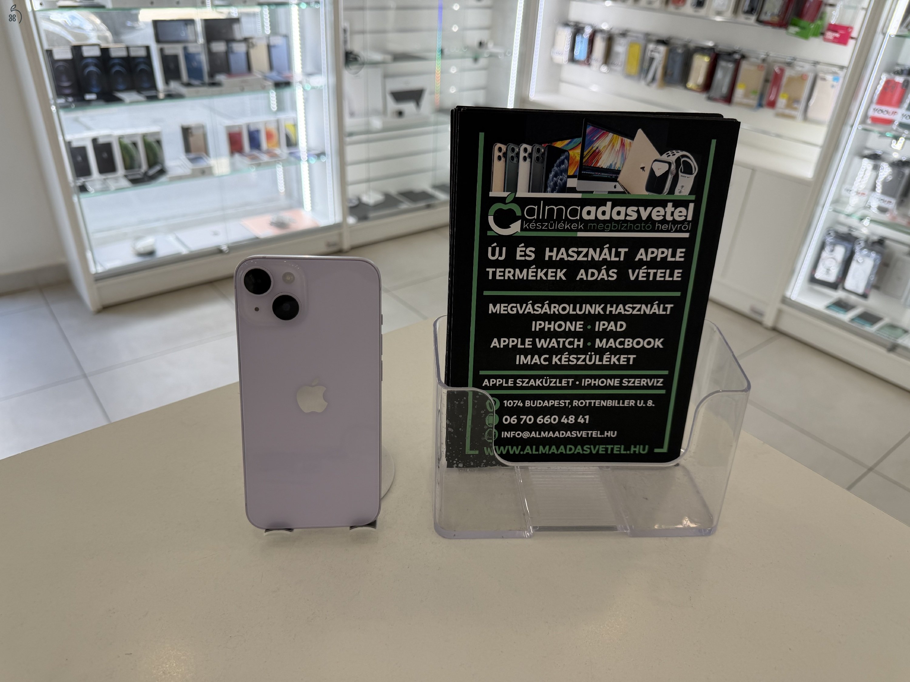 iPhone 14 128GB Független Újszerű/1 hónap gar./Akku 85%/p4884