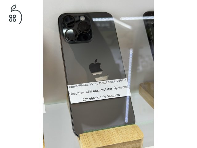 Apple iPhone 15 Pro Max, 256Gb, Kártyafüggetlen, Gyári Állapotú, 1 Év Garancia