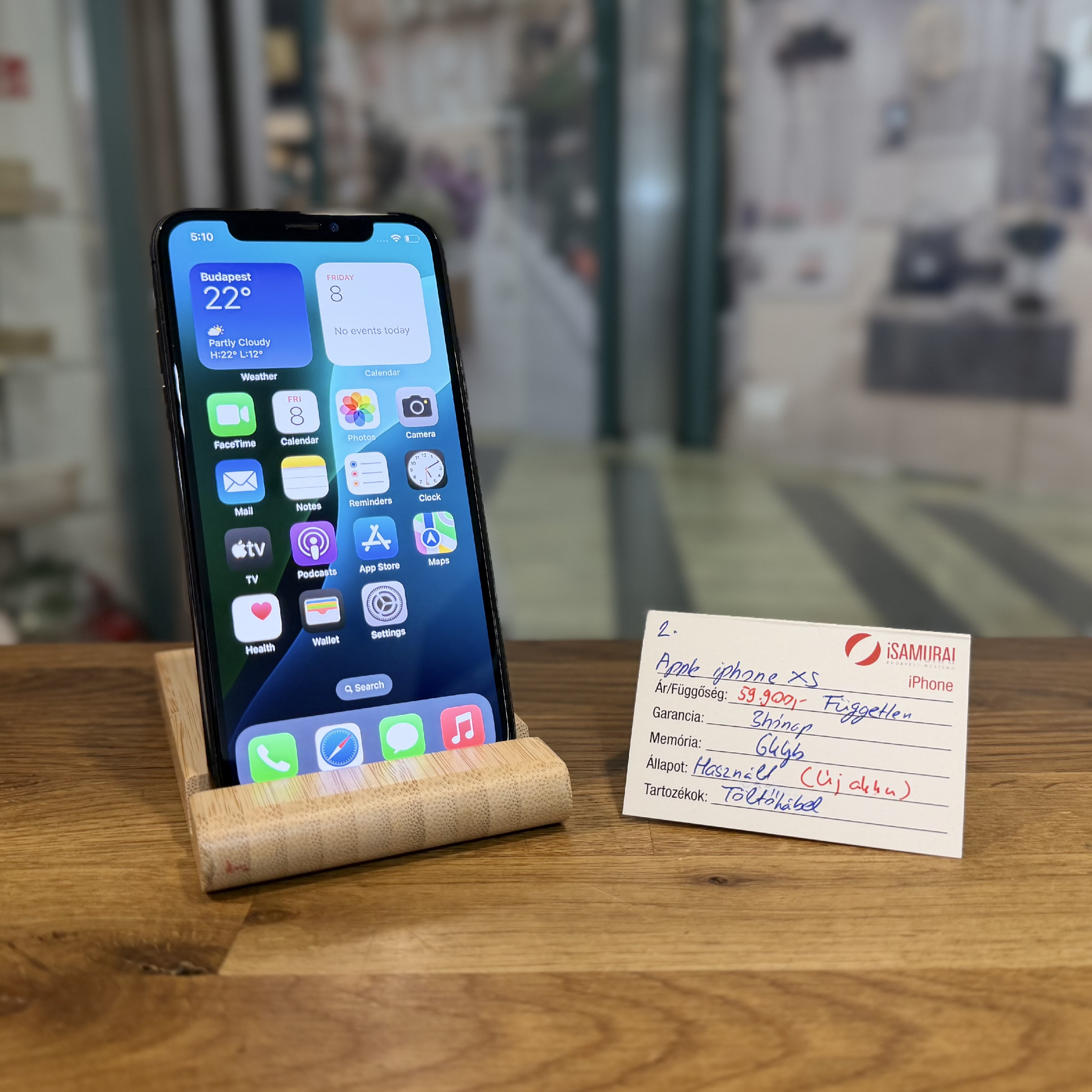 Apple iPhone Xs - 64 GB - fekete - 100% akku ( 2.)