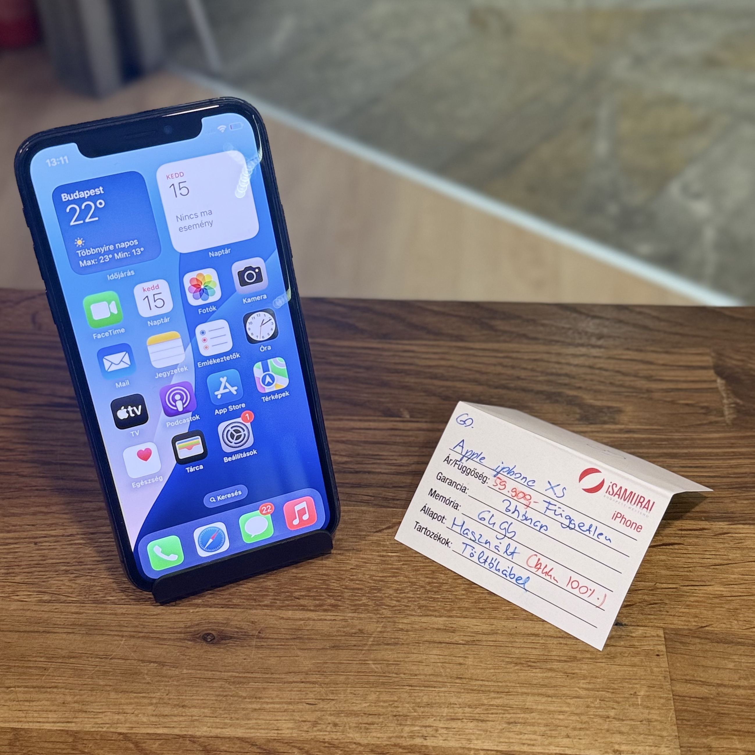 Apple iPhone Xs - 64 GB - fekete - 100% akku ( 60.)