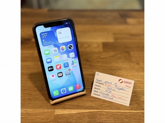 Apple iPhone 11 - 64GB - fekete - 100% akku (16.)