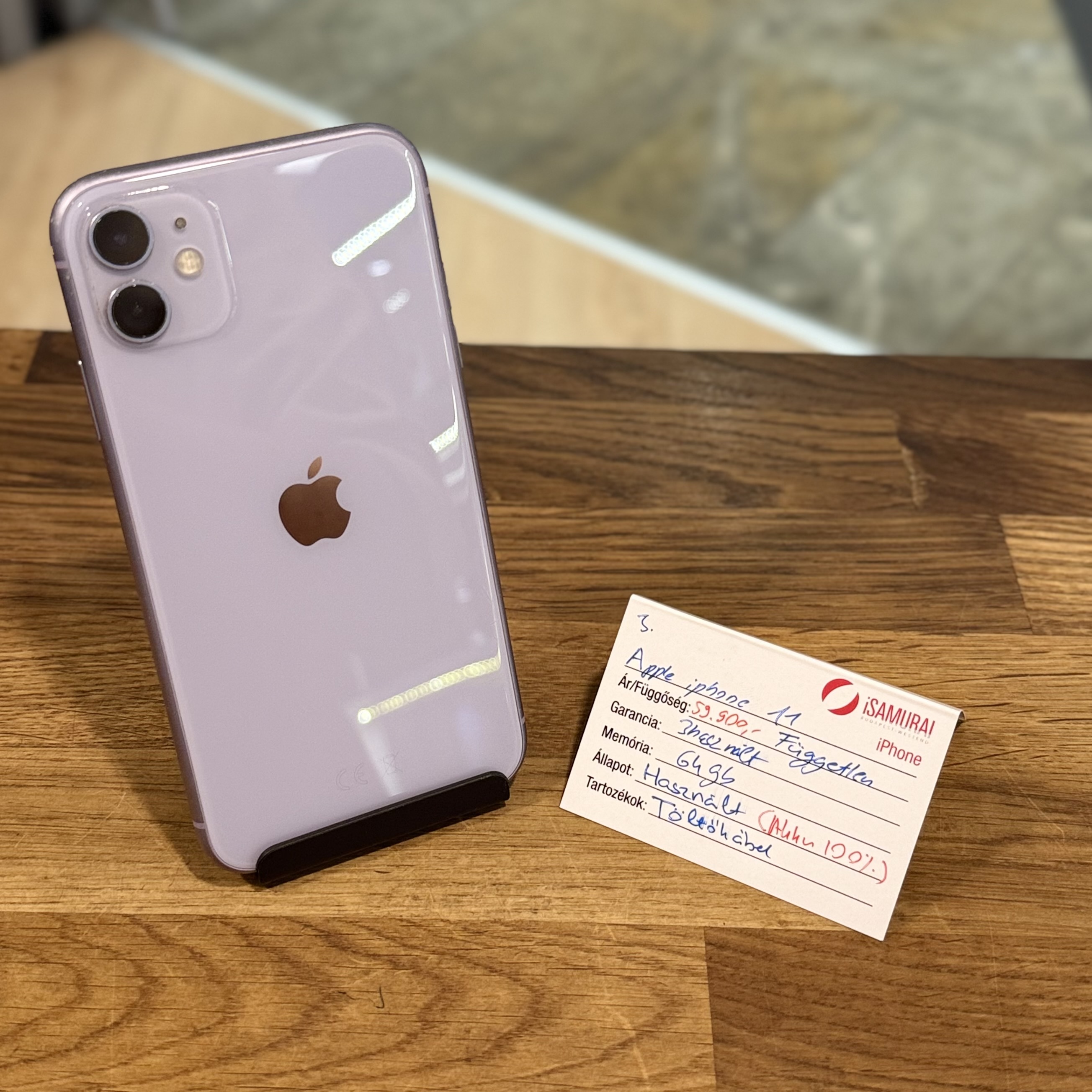 Apple iPhone 11 - 64GB - Lila - 100% akku (3.)
