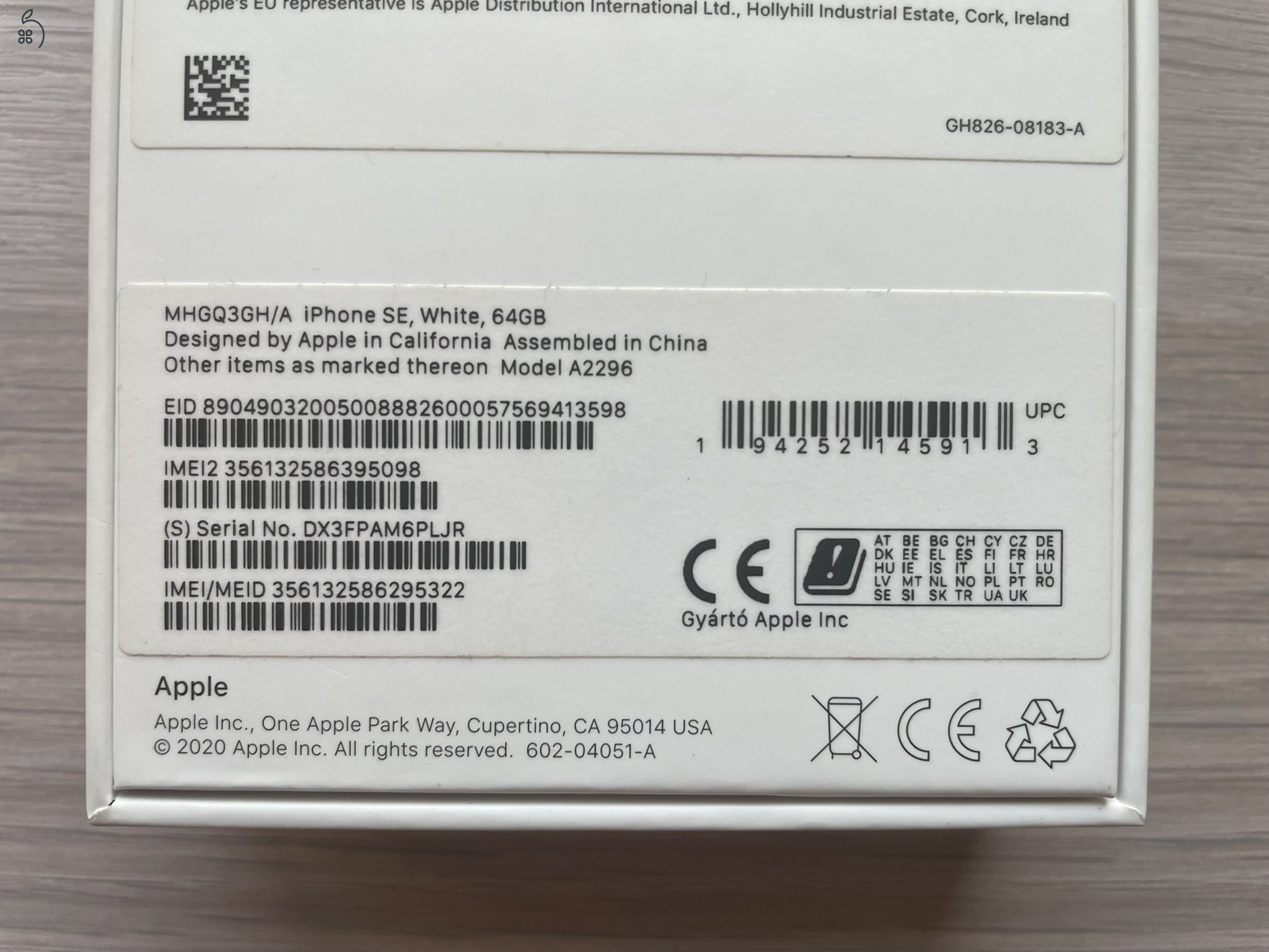 Iphone SE 2020 64GB fehér