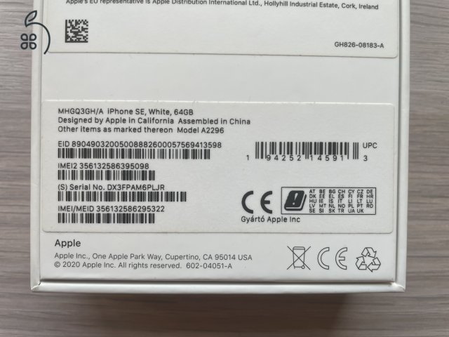 Iphone SE 2020 64GB fehér