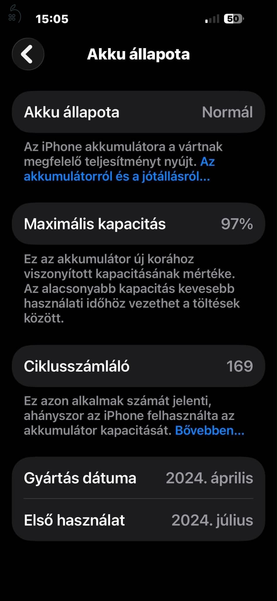 Eladó iphone 15 plus 128gb patika állapot!