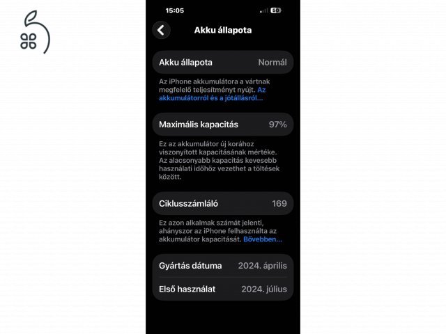 Eladó iphone 15 plus 128gb patika állapot!