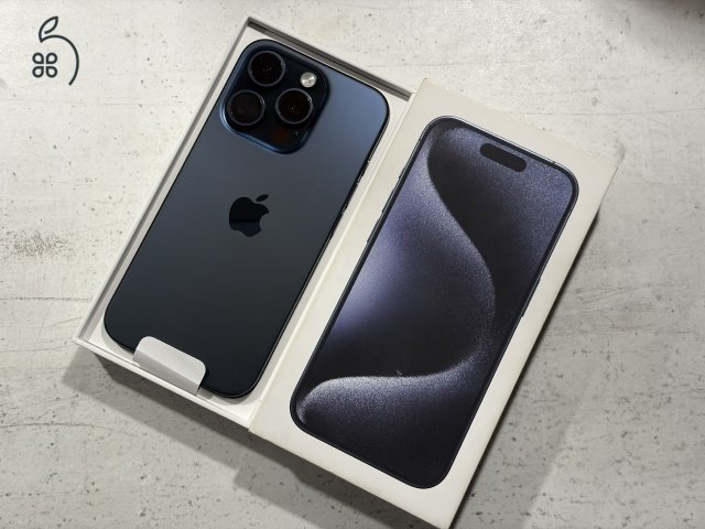 iPhone 15 Pro 128GB Blue Titanium gyárilag független, hibátlan állapotban!