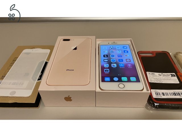 Iphone 8 plus 64 GB, rose gold, 75%, dobozos + kiegészítők