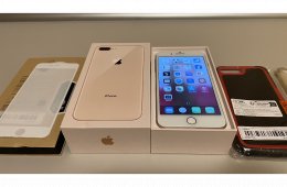 Iphone 8 plus 64 GB, rose gold, 75%, dobozos + kiegészítők