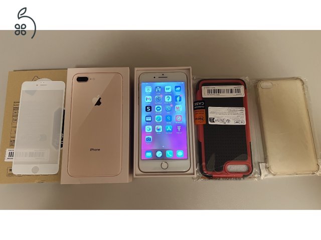 Iphone 8 plus 64 GB, rose gold, 75%, dobozos + kiegészítők