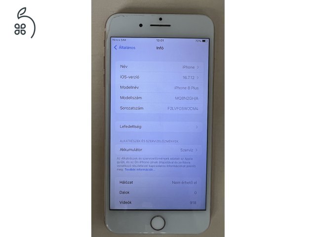 Iphone 8 plus 64 GB, rose gold, 75%, dobozos + kiegészítők