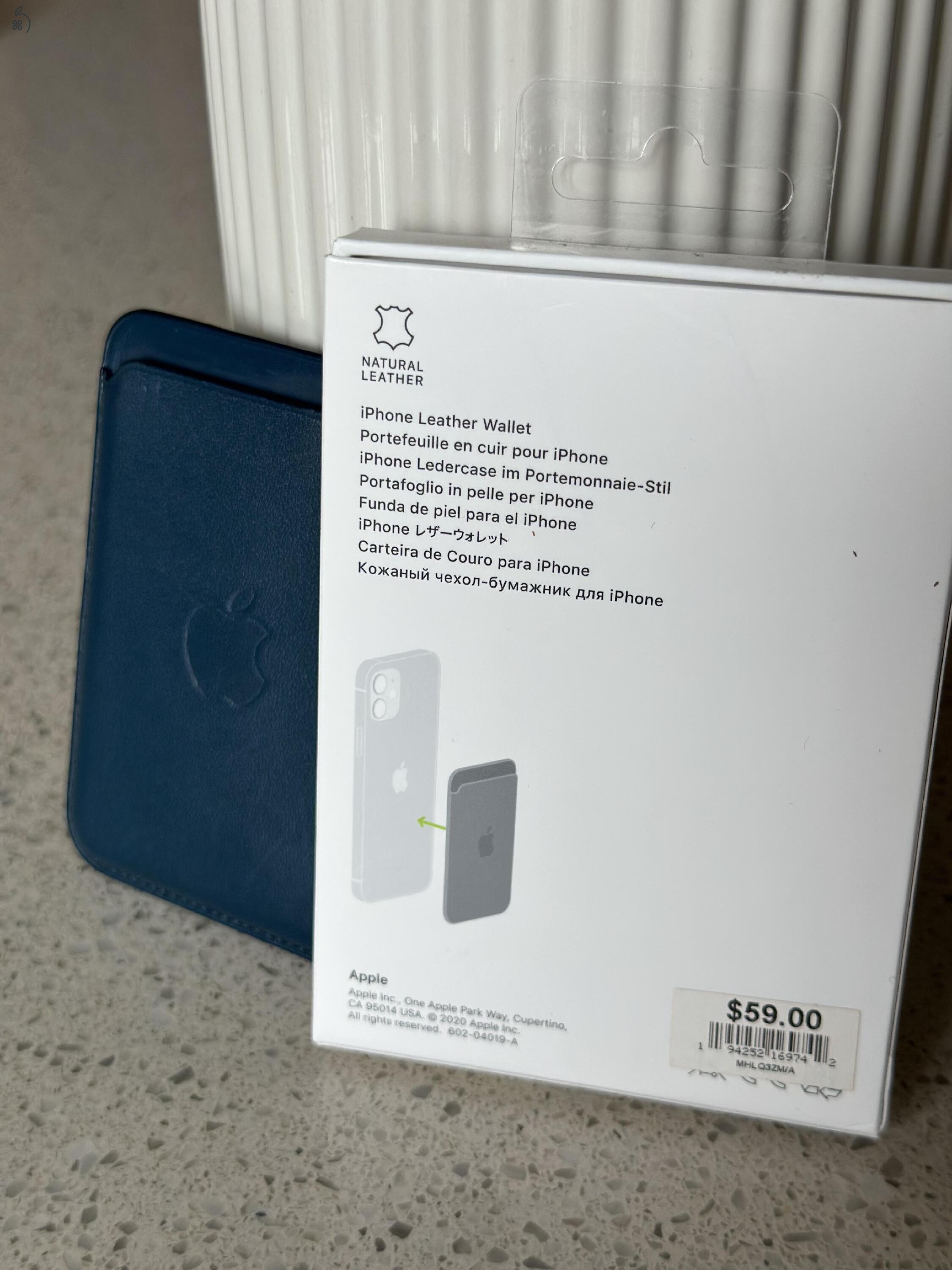 Apple iPhone Leather Wallet MagSafe – Baltic Blue (Eredeti Apple, USA)