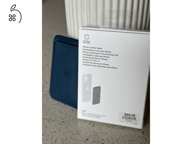 Apple iPhone Leather Wallet MagSafe – Baltic Blue (Eredeti Apple, USA)