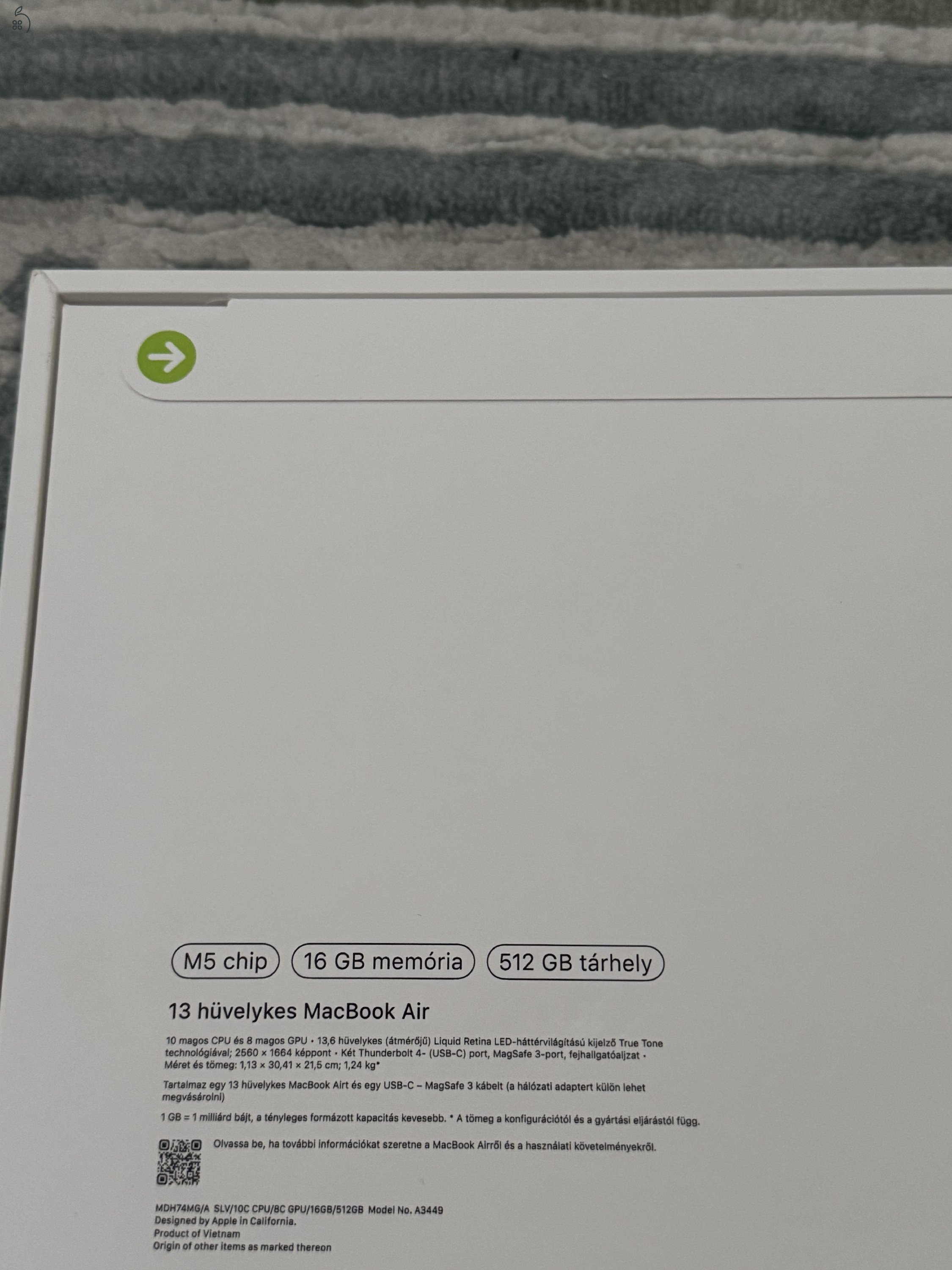 ÚJ, bontatlan MacBook AIR M5 CHIP! (2026) 16GB/512GB magyar! Apple garancia!