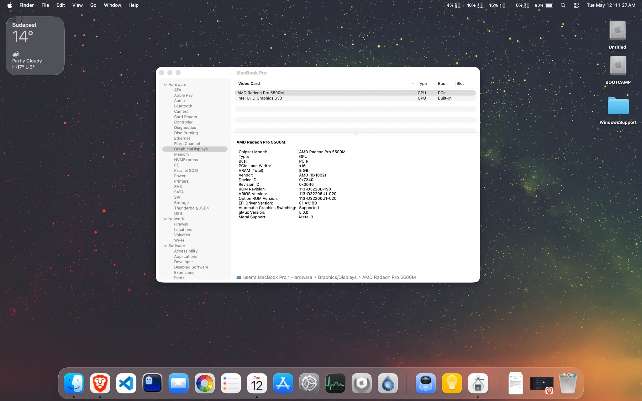  APPLE MACBOOK PRO A2141 i9-9980HK 2.40GHZ  512GB SSD 32GB