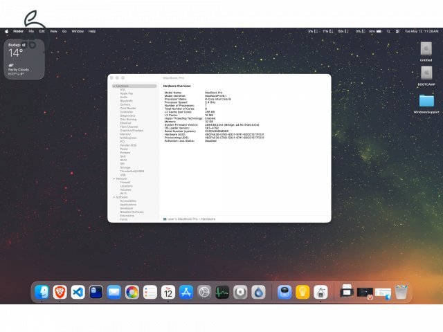  APPLE MACBOOK PRO A2141 i9-9980HK 2.40GHZ  512GB SSD 32GB