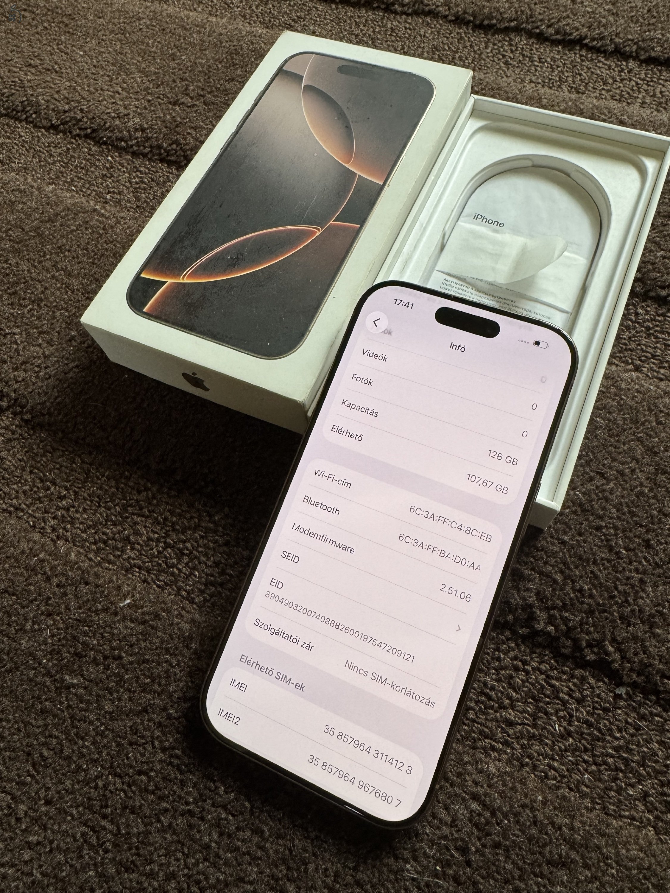 Iphone 16 Pro 128GB kártyafüggetlen