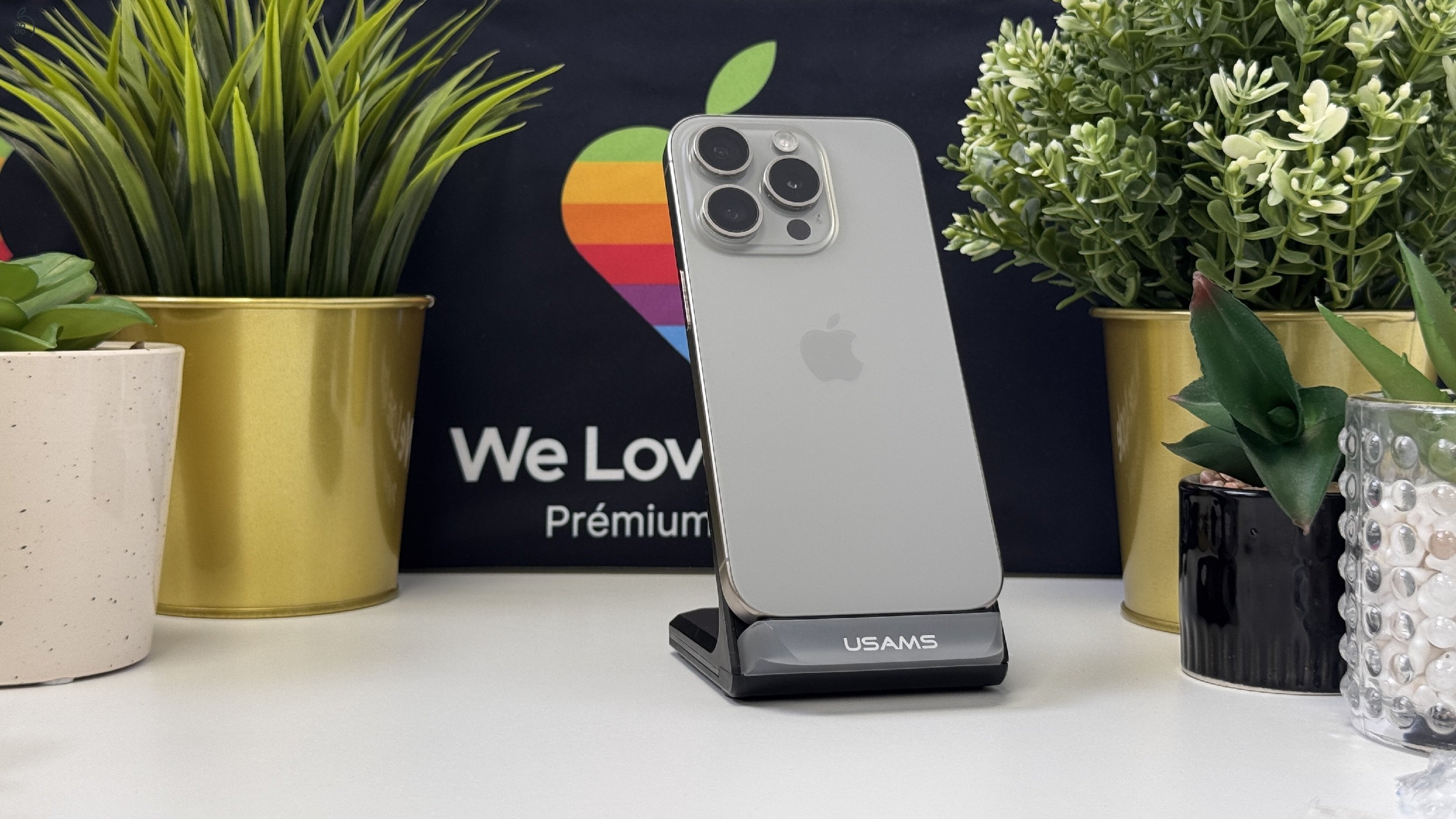  iPhone 15 Pro 256GB Natúr Titán, Független - Számla, 1ÉV Garancia 