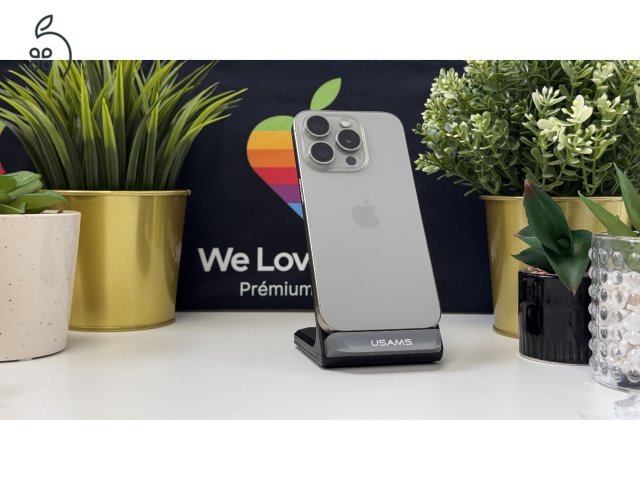  iPhone 15 Pro 256GB Natúr Titán, Független - Számla, 1ÉV Garancia 