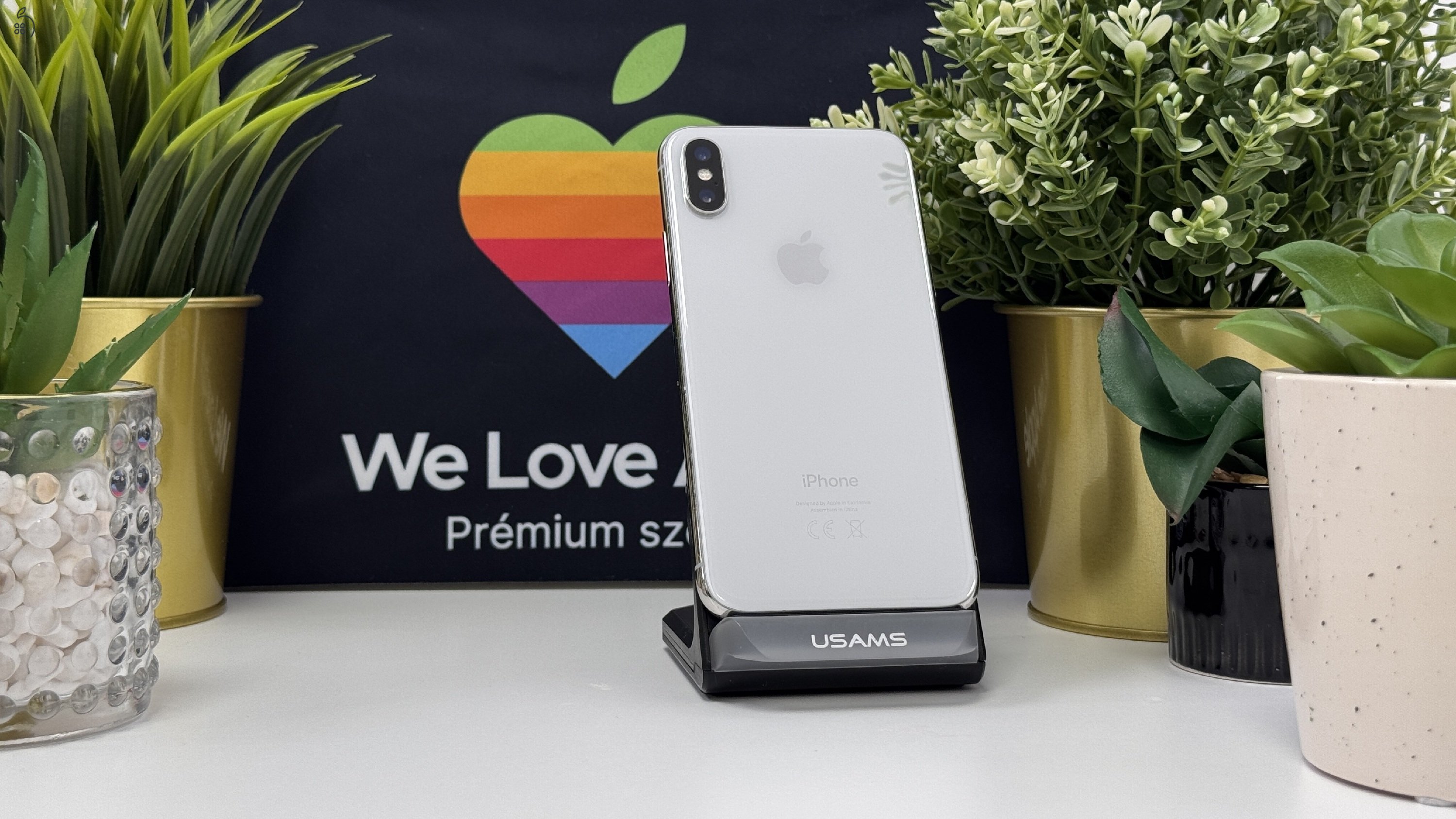iPhone X 64GB Fehér, Független - 1ÉV Garancia, Számla