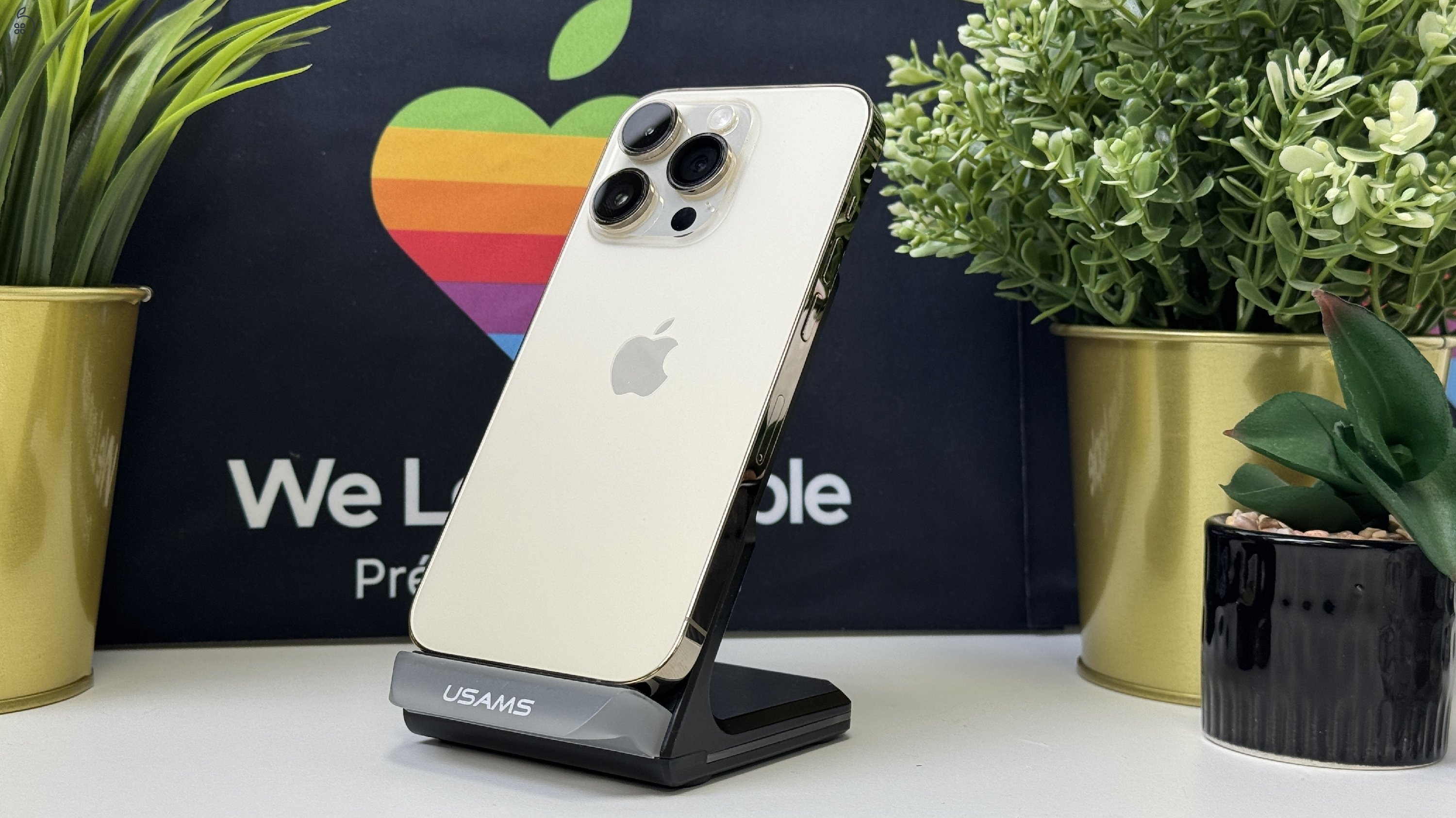  iPhone 14 Pro 128GB Arany, Független - Számla, 1ÉV Garancia 