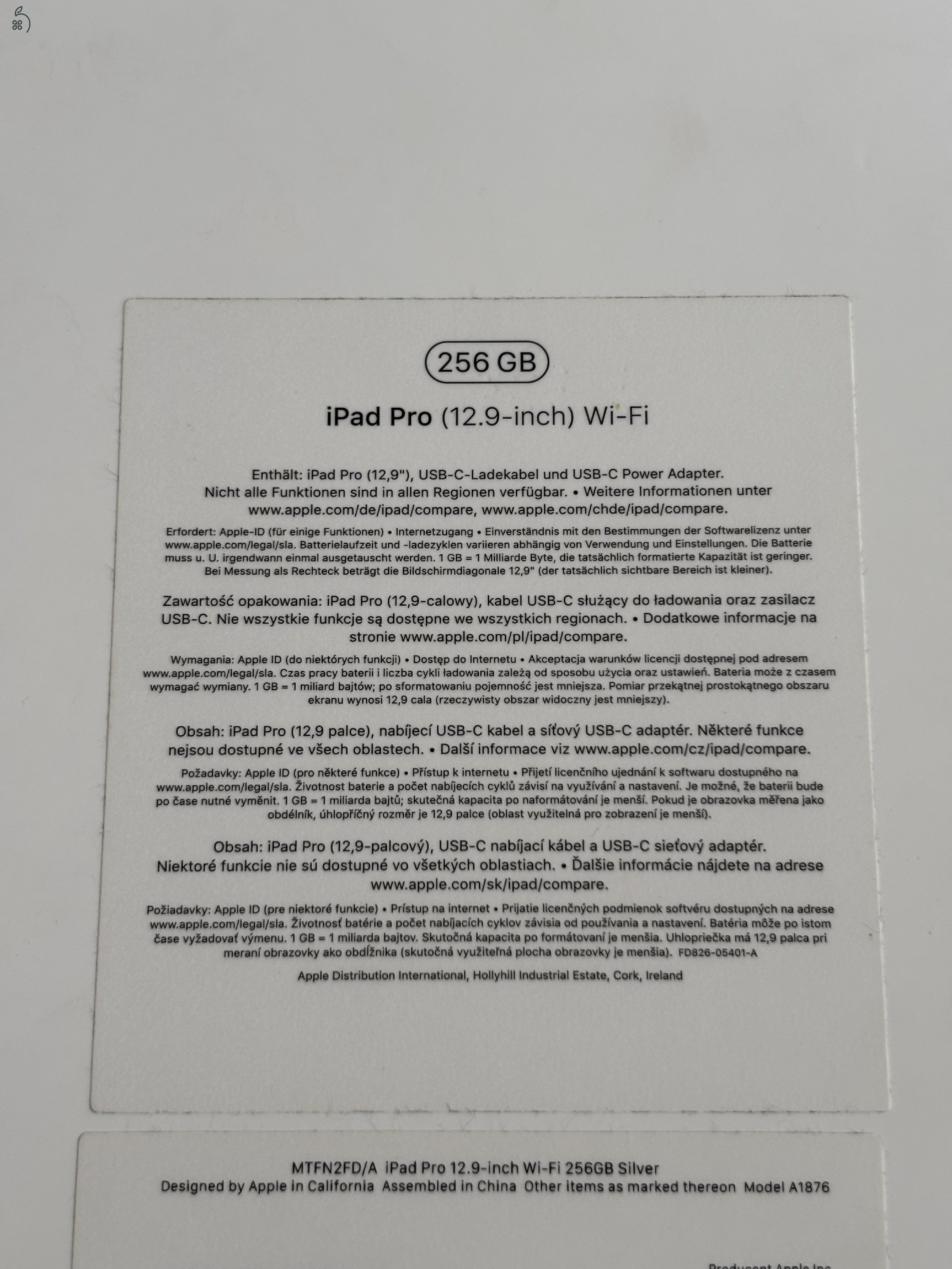 iPad 12.9 256GB 2018