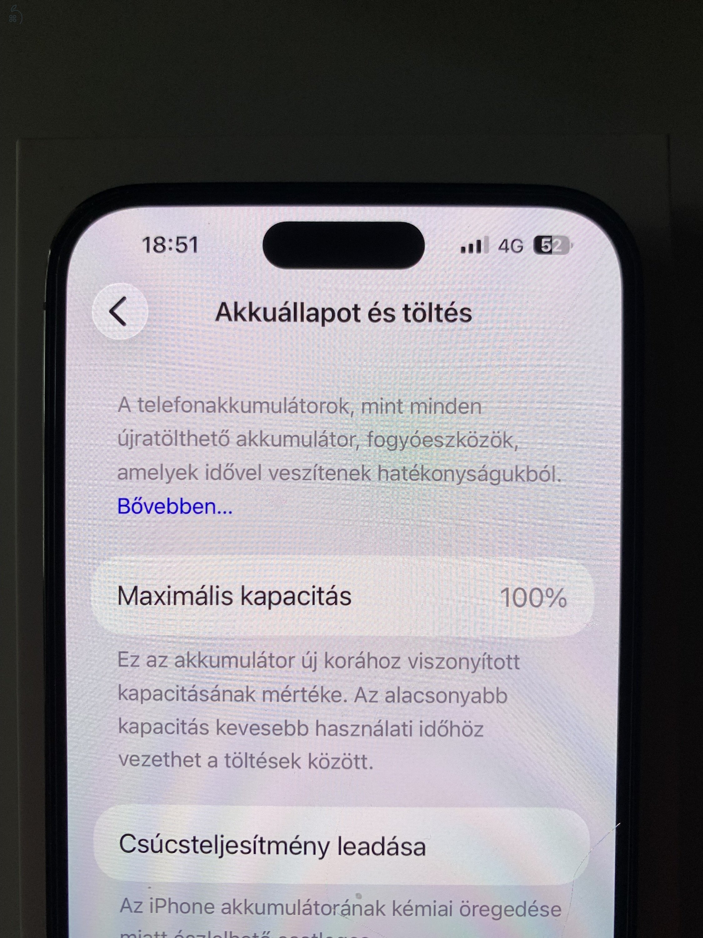 Iphone 14 Pro Max Deep Purple 128GB 100% akku + tokok