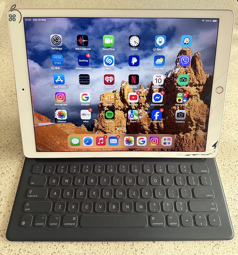 APPLE iPad Pro 12.9” GOLD – 2nd Gen + EREDETI Apple Smart Keyboard + 2 Prémium Cover ????????✨