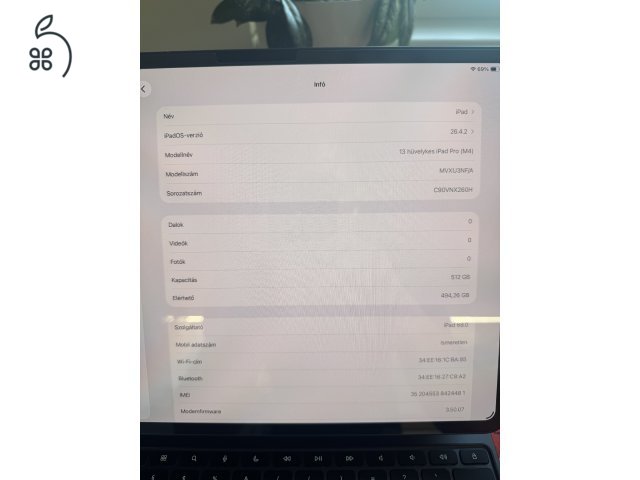 Apple iPad Pro 13” ( M4 )Wi-Fi + 5G 512 GB eladó