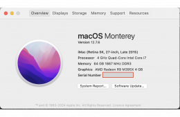 iMac (27” Retina 5K monitor, 4 GHz Quad-Core Intel Core i7 processzor, 64 GB 1867 MHz DDR3 memória, AMD Radeon R9 M395X 4 GB grafikus kártya, 1TB SSD, Late 2015)