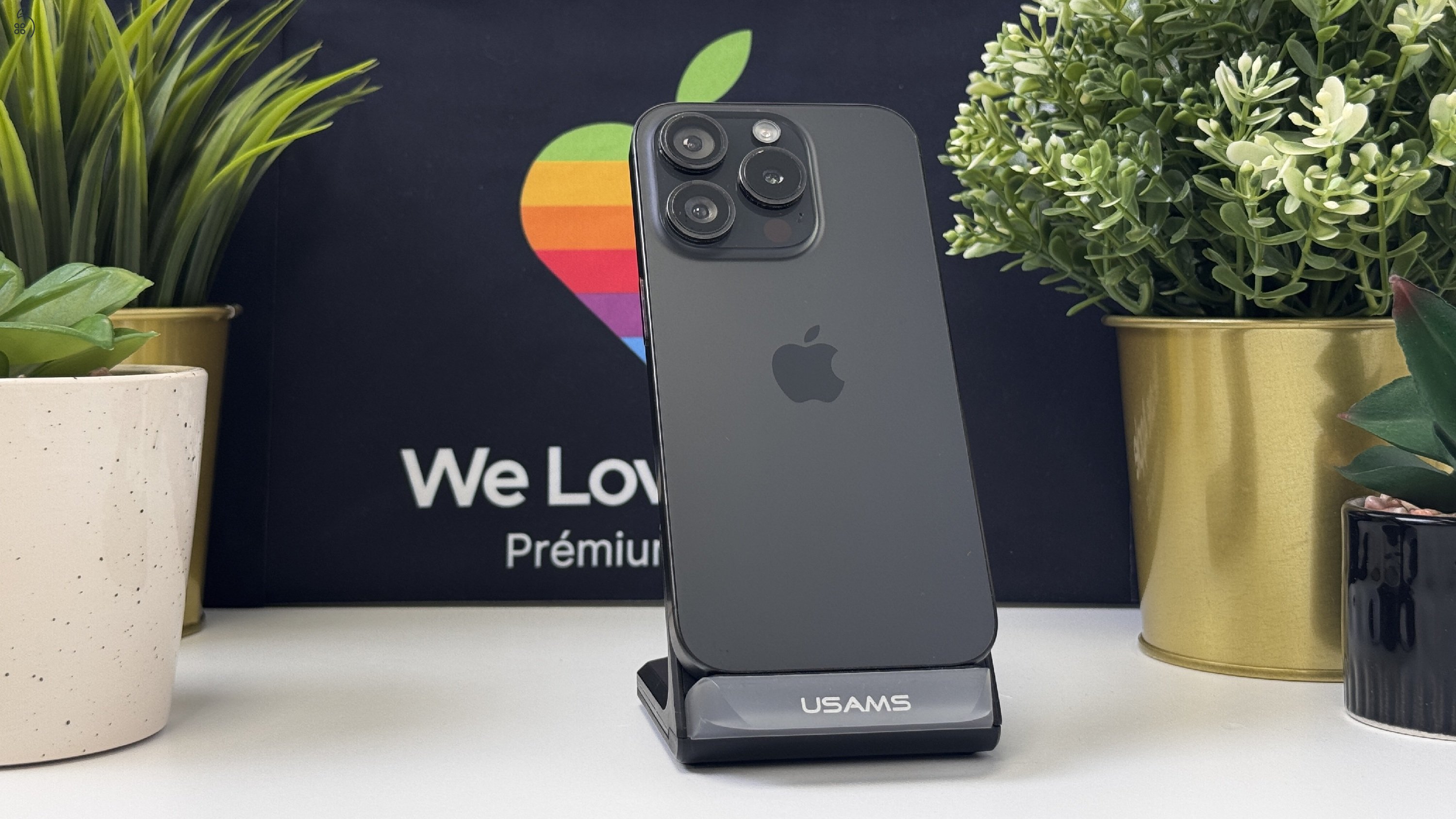 iPhone 15 Pro 128GB Fekete Titán, Független - Számla, 1ÉV Garancia