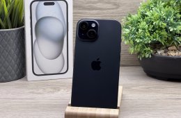 iPhone 15 Black 128GB 2 ÉV Garanciával 90%