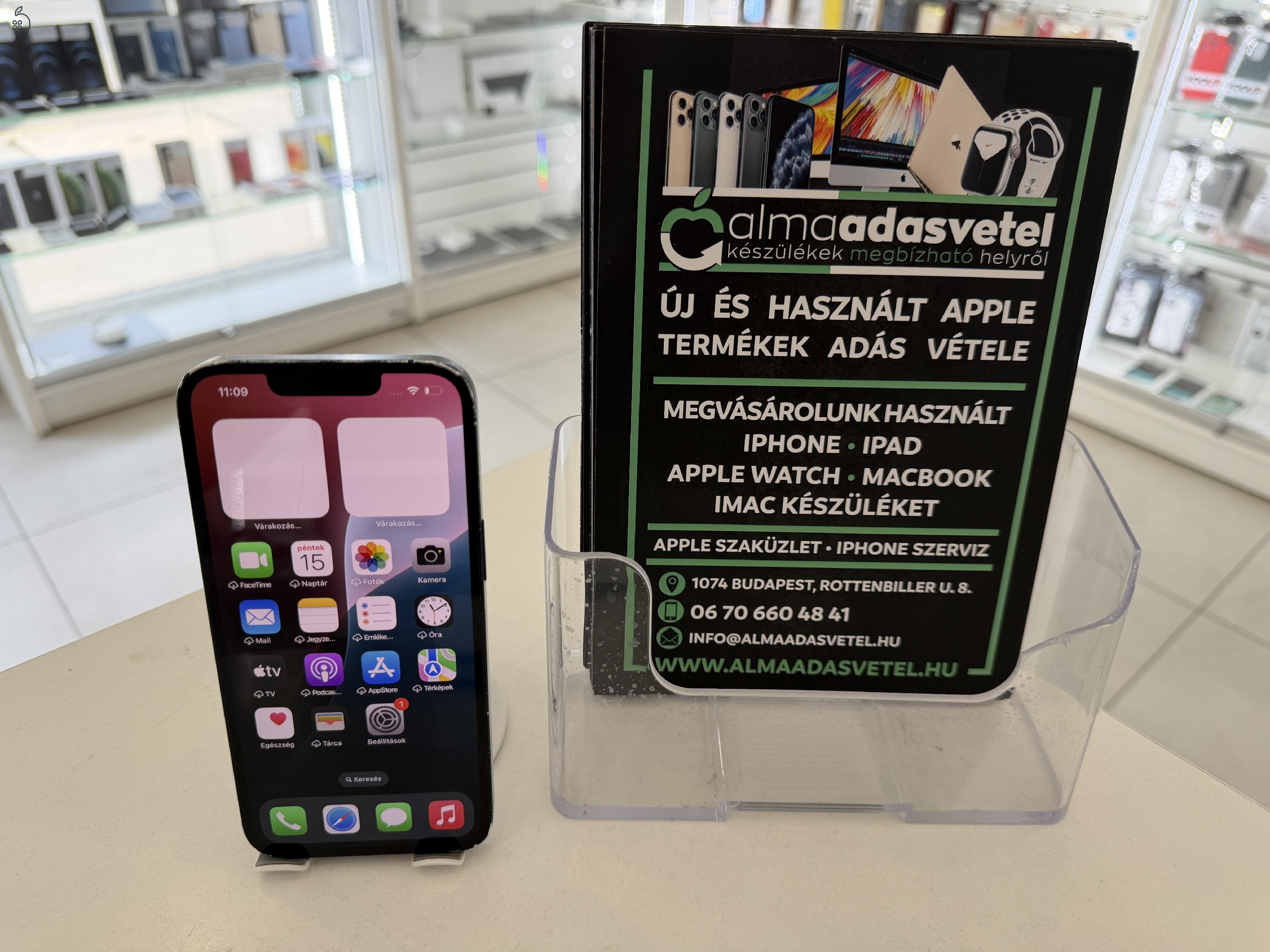 iPhone 13 128GB Független Használt/1 hónap gar./Akku 85%/p4890
