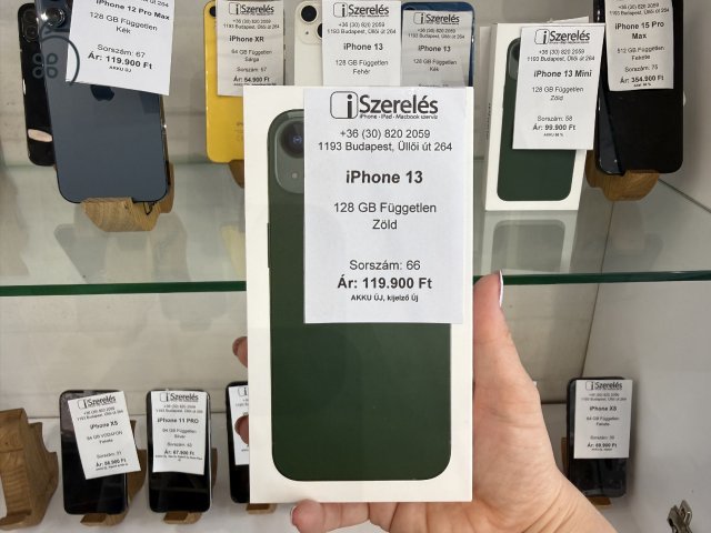 iPhone 13 128GB független zöld | ÚJ AKKU, ÚJ KIJELZŐ (66) iSzerelés.hu
