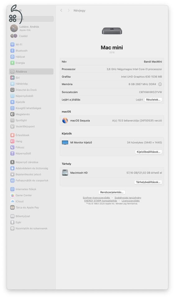 Mac Mini 2018 i3 8GB 
