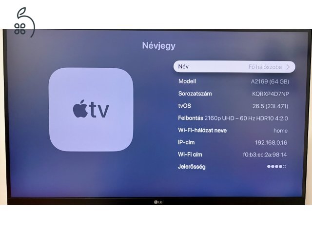 Apple TV 4K 2. generációs, 64 GB