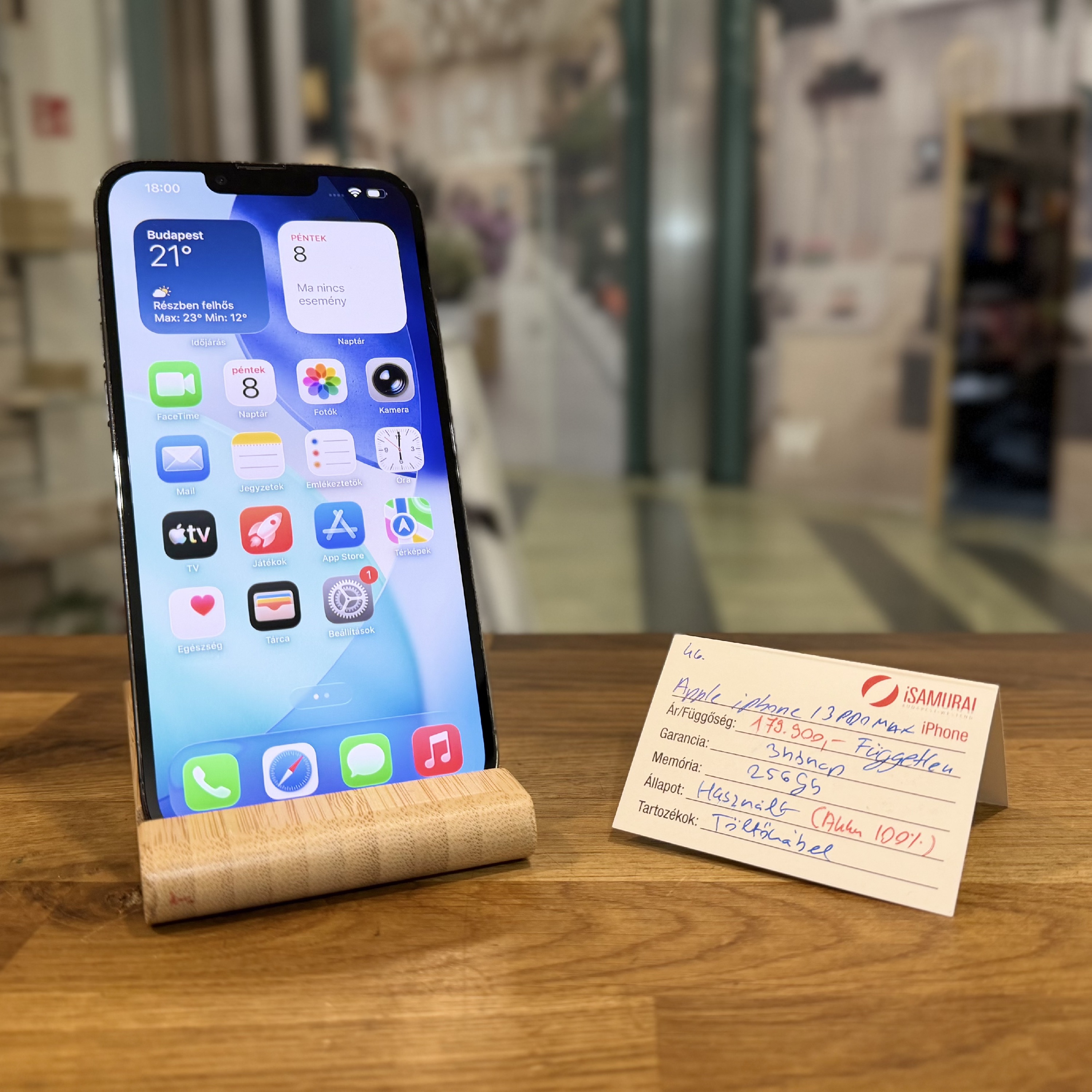 Apple iPhone 13 Pro Max - 256GB - Space grey - 100% akku (46.)