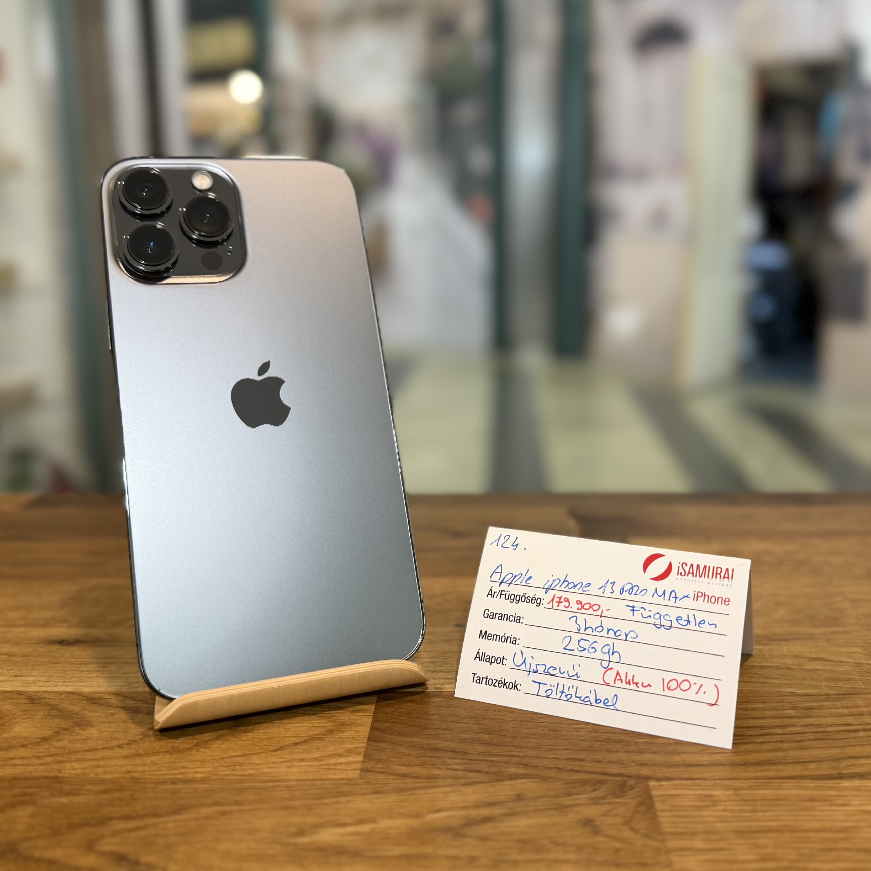 Apple iPhone 13 Pro Max - 256GB - Space grey - 100% akku ( 124.)
