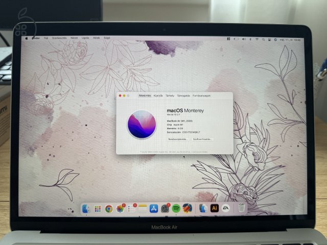 Apple MacBook Air 13 (2020) M1 8GB/256GB – újszerű, szép állapot – 91% akku (204 ciklus)