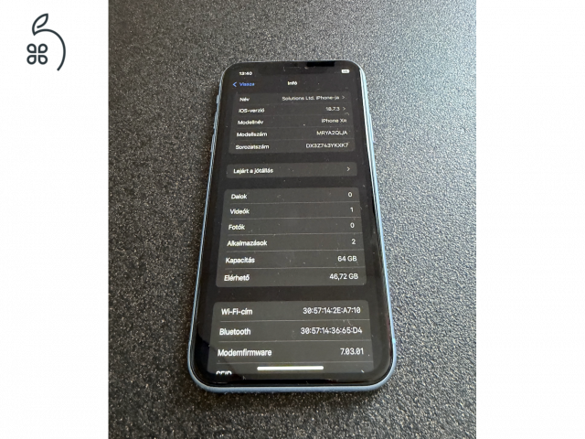 Eladó iPhone XR 64GB