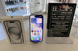 iPhone 15 128GB Független Újszerű/1-3 hónap gar./Akku 89%/p4897/