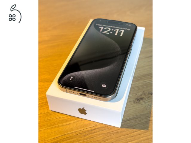iPhone 15 Pro 128GB - Titánszürke - Karcmentes (Csak eSIM!) + Ajándék Spigen tokok