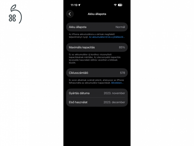 iPhone 15 Pro 128GB - Titánszürke - Karcmentes (Csak eSIM!) + Ajándék Spigen tokok