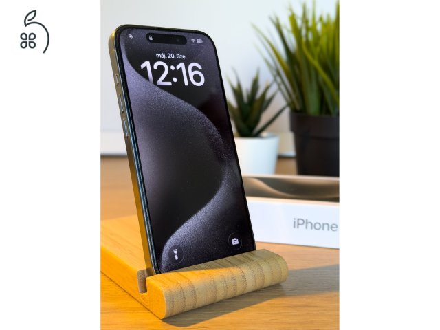 iPhone 15 Pro 128GB - Titánszürke - Karcmentes (Csak eSIM!) + Ajándék Spigen tokok
