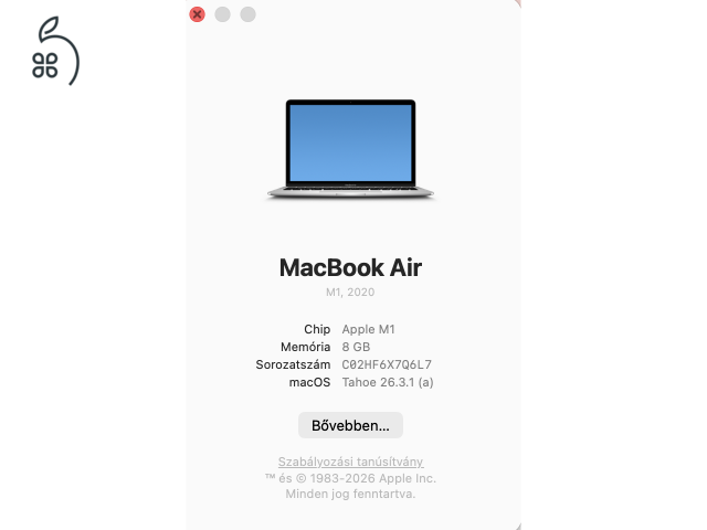 Apple MacBook Air M1 Silver (13″ 2020, M1, 8GB, 256GB) 
