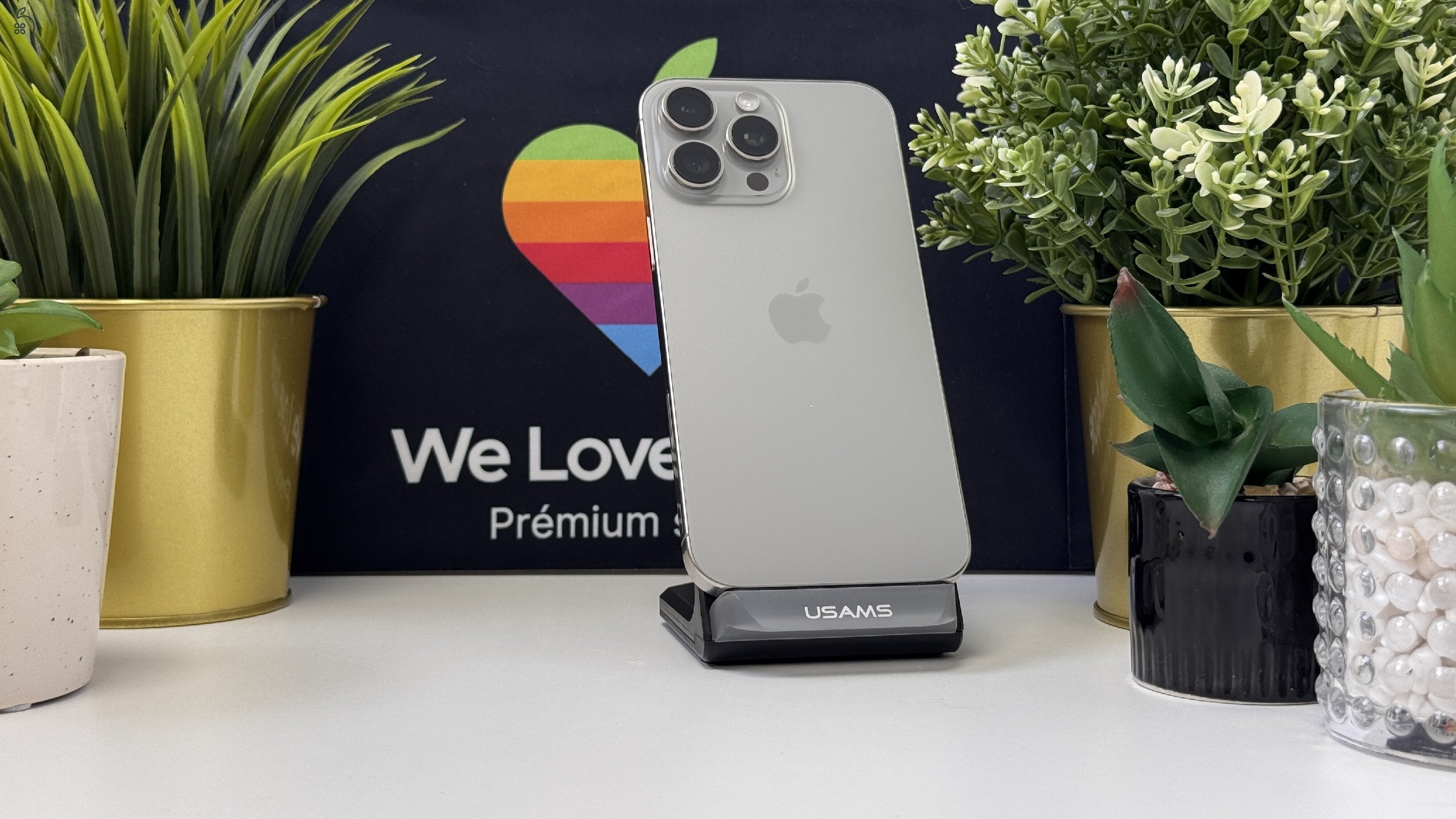 iPhone 16 Pro Max 256GB Natúr Titán, Független - Számla, 1ÉV Garancia