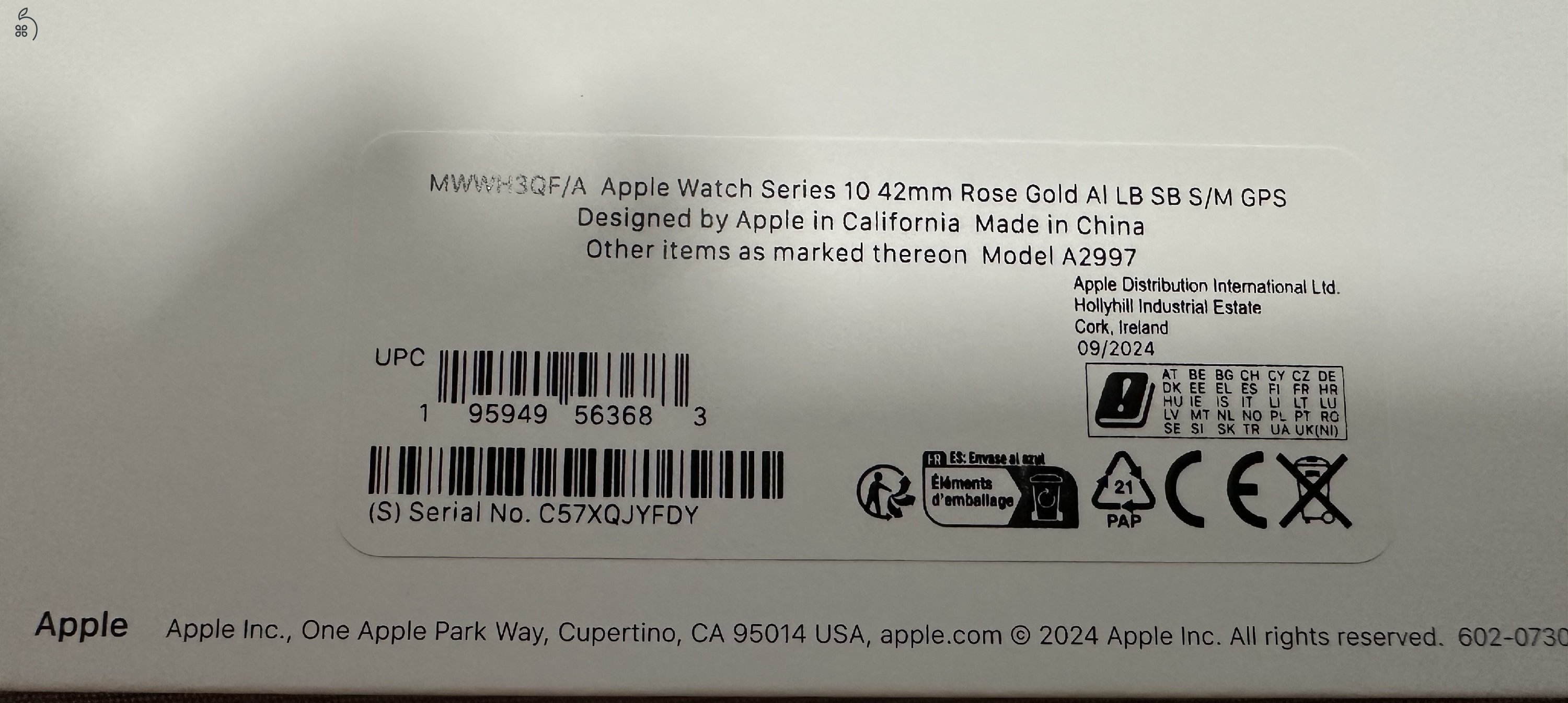 Apple Watch Series 10 GPS 42mm – Rose Gold Aluminium Case