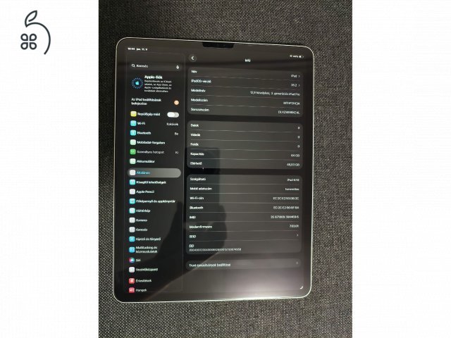 Ipad Pro 12.9 WIFI+CELL Gen 3 64 GB 177 ciklus az akksiban újszerű állapot!