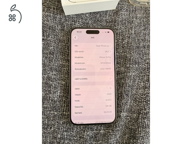 iPhone 15 Pro 128GB – Natural Titanium – Hibátlan állapot